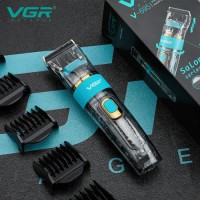 VGR V-695 2022 Popular IPX7 Professional Multifunction Customized Low Noise Electric Transparent Hair Clipper for Men