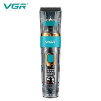 VGR V-695 2022 Popular IPX7 Professional Multifunction Customized Low Noise Electric Transparent Hair Clipper for Men