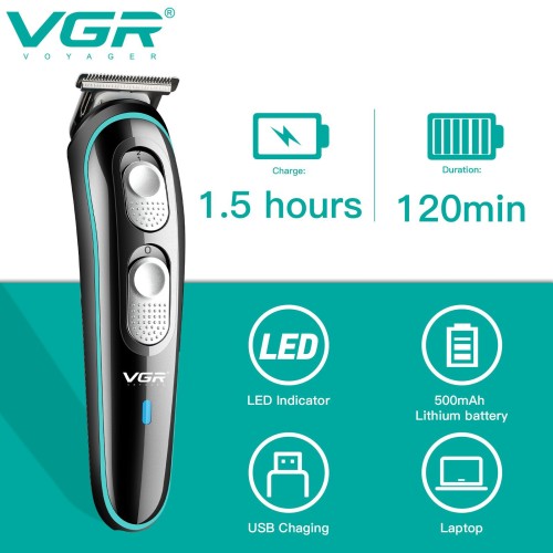 VGR V-055 Professional Rechargeable Best Electric Hair Trimmer Barber Hair Clipper Beard Trimmer for Men