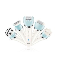 VGR V-703 IPX4 Waterproof 5 in 1 Grooming kit Electric Lady Shaver Epilator Rechargeable Foot Callus Remover Set