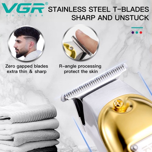 VGR V-056 metal housing cordless hair trimmer hair clipper professional barber hair cut machine trimmer men