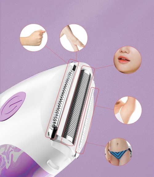 High Quality Lady Dry Battery Skin Friendly Three Knives Mini Body Electric Shaver