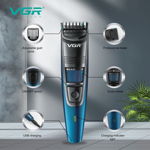 VGR V-052 adjustable hair cutting trimmer profesional rechargeable hair clippers electric hair trimmer for men