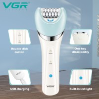 VGR V-703 IPX4 Waterproof 5 in 1 Grooming kit Electric Lady Shaver Epilator Rechargeable Foot Callus Remover Set